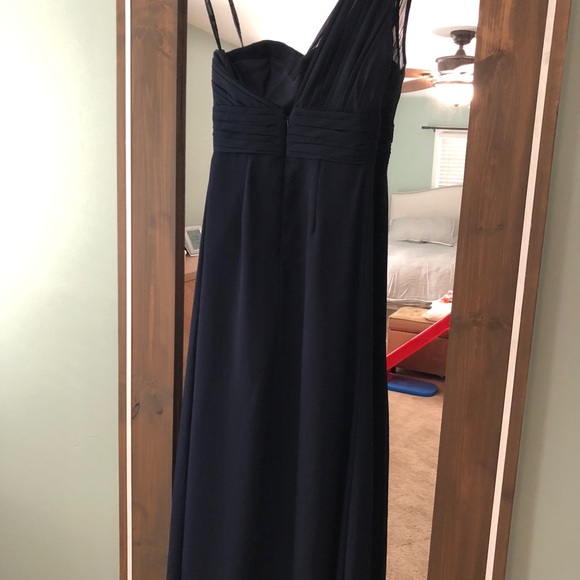 Bill Levkoff 749 Navy Bridesmaid Dress - Picture 6 of 8